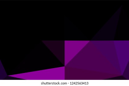 Light Purple vector shining hexagonal pattern. Glitter abstract illustration with an elegant design. The best triangular design for your business.