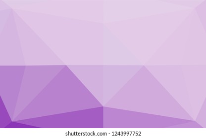 Light Purple vector shining hexagonal background. Triangular geometric sample with gradient.  A completely new design for your business.