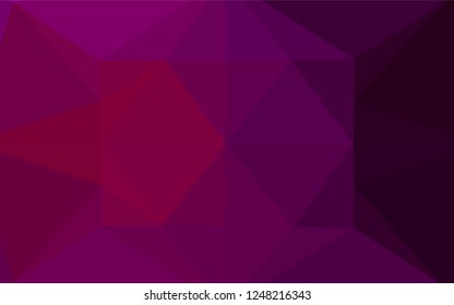 Light Purple vector shining hexagonal template. A vague abstract illustration with gradient. Triangular pattern for your business design.