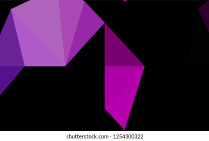 Light Purple vector shining hexagonal background. Creative illustration in halftone style with gradient. Triangular pattern for your business design.