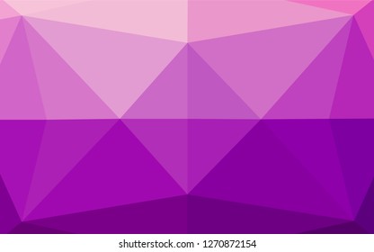 Light Purple vector shining hexagonal pattern. Geometric illustration in Origami style with gradient.  A completely new design for your business.
