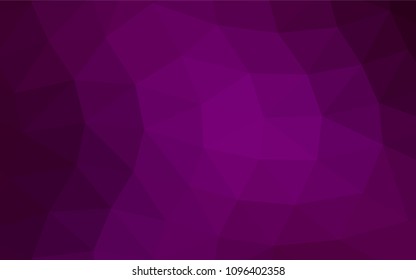 Light Purple vector shining triangular template. Geometric illustration in Origami style with gradient.  The textured pattern can be used for background.