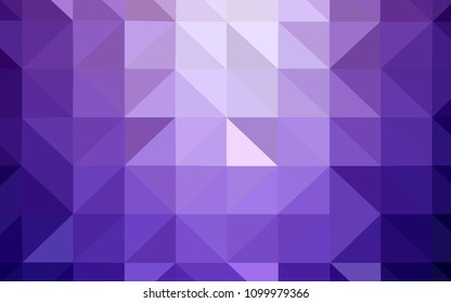 Light Purple vector shining triangular layout. Creative geometric illustration in Origami style with gradient. Brand new design for your business.
