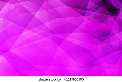 Light Purple vector shining triangular cover. Creative illustration in halftone style with triangles. Polygonal design for your web site.