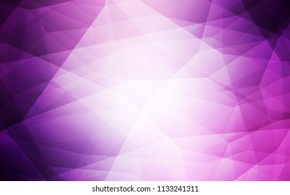 Light Purple vector shining triangular backdrop. Colorful illustration in polygonal style with gradient. A new texture for your web site.