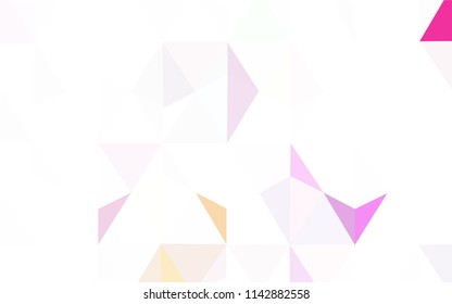 Light Purple vector shining triangular cover. Creative illustration in halftone style with triangles. Best triangular design for your business.
