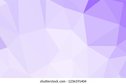 Light Purple vector shining triangular layout. Colorful illustration in polygonal style with gradient. Brand new style for your business design.