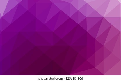 Light Purple vector shining triangular pattern. Triangular geometric sample with gradient.  Template for your brand book.