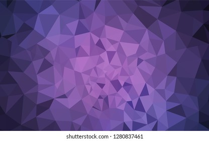 Light Purple vector shining triangular backdrop. Glitter abstract illustration with an elegant triangles. Template for cell phone's backgrounds.