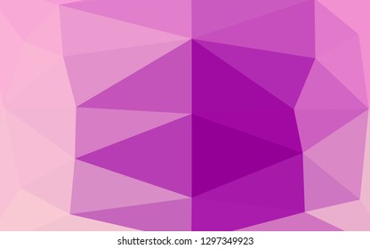 Light Purple vector shining triangular template. Geometric illustration in Origami style with gradient. The best triangular design for your business.