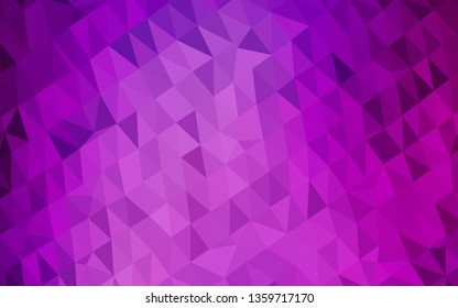Light Purple vector shining triangular pattern. A sample with polygonal shapes. Textured pattern for background.