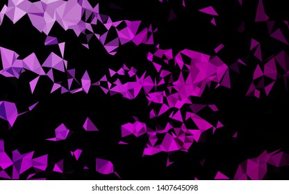 Light Purple vector shining triangular pattern. A sample with polygonal shapes. Polygonal design for your web site.