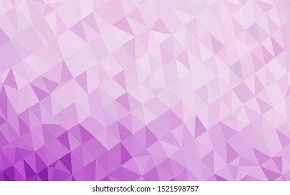 Light Purple vector shining triangular pattern. Creative illustration in halftone style with gradient. Elegant pattern for a brand book.