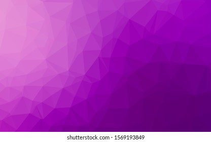 Light Purple vector shining triangular background. An elegant bright illustration with gradient. Polygonal design for your web site.