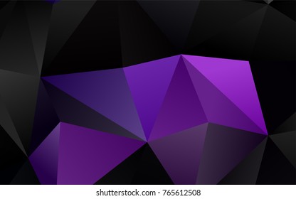 Light Purple vector shining triangular background. Shining illustration, which consist of triangles. The textured pattern can be used for background.