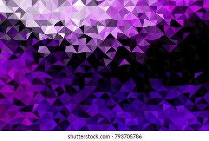 Light Purple vector shining triangular pattern. Brand-new colored illustration in blurry style with gradient. Brand-new style for your business design.