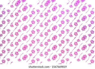Light Purple vector sketch background. Creative illustration in simple style with leaves. Pattern for heads of websites and designs.