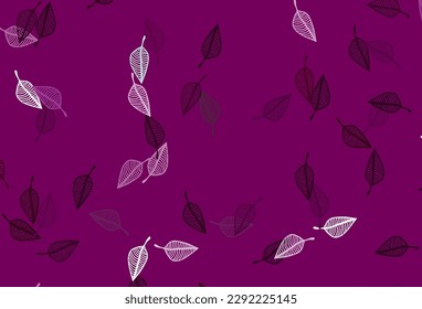 Light Purple vector sketch background. Smart decorative design in natural style with leaves. New template for your business design.