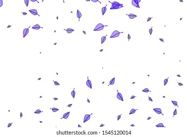 Light Purple vector sketch cover. Abstract leaves with gradient on simple background. Completely new design for your business.
