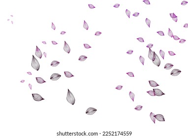 Light Purple vector sketch cover. An elegant bright illustration with leaves in Natural style. The best blurred design for your business.