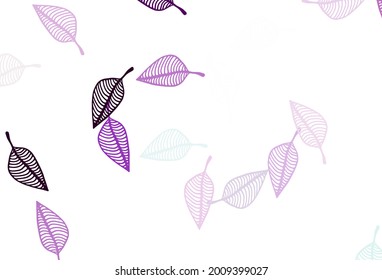Textura de esbozo de vector púrpura claro. Diseño decorativo y elegante en estilo natural con hojas. Nuevo diseño para su negocio.