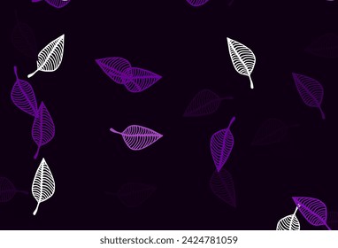 Light Purple vector sketch texture. Decorative illustration with abstract colorful leaves. Completely new design for your business.