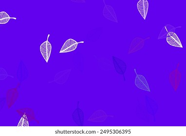 Light Purple vector sketch texture. Shining colorful illustration with leaves in doodle style. The best blurred design for your business.