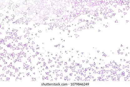 Light Purple vector of small triangles on white background. Illustration of abstract texture of triangles. Pattern design for banner, poster, cover.
