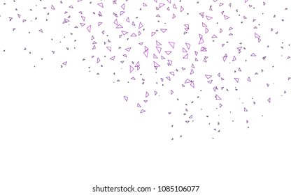Light Purple vector of small triangles on white background. Illustration of abstract texture of triangles. Pattern design for banner, poster, cover.