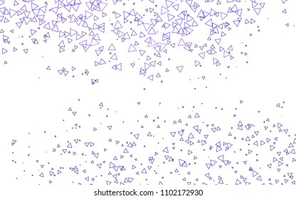Light Purple vector of small triangles on white background. Illustration of abstract texture of triangles. Pattern design for banner, poster, cover.