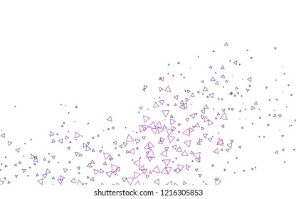 Light Purple vector of small triangles on white background. Illustration of abstract texture of triangles. Pattern design for banner, poster, cover.