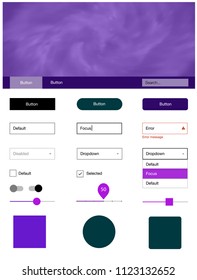 Light Purple vector style guide with sky stars. Decorative ui kit design in abstract style with colorful sky. Modern template for your landing page.