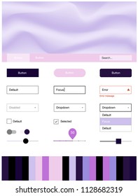 Light Purple vector style guide with bent lines. Glitter abstract illustration with blurred bubble shapes.. This sample is for your landing page.