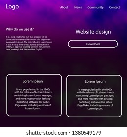 Light Purple vector style guide with sky stars. Colorful ui/ux kit with header consisted of clouds & stars. Simple colorful design for websites.