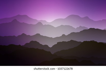 Light Purple vector template with abstract circles. Blurred geometric sample with gradient bubbles.  Mountain design for your web site.