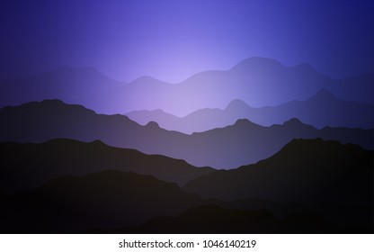Light Purple vector template with abstract circles. Geometric illustration in mountain style with gradient.  New composition for your brand book.
