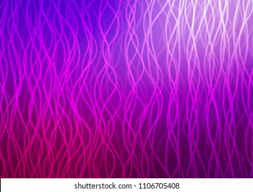 Light Purple vector template with abstract lines. Shining illustration, which consist of blurred lines, circles. New composition for your brand book.