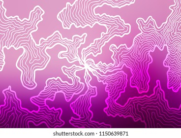Light Purple vector template with abstract erratic lines. A sample with blurred bubble shapes. Marble design for your web site.