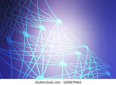 Light Purple vector template with artificial intelligence structure. Colorful design in simple style with AI links. Smart design for promotion of bid data.
