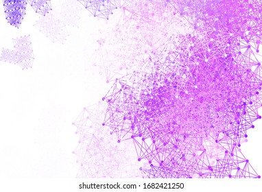 Light Purple vector template with artificial intelligence structure. Shining illustration with AI shapes on abstract template. Template for ads of intellect, innovations.