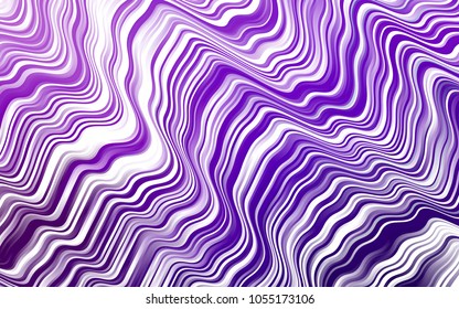 Light Purple vector template with bent ribbons. Colorful illustration in abstract marble style with gradient. A completely new template for your business design.