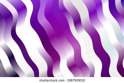Light Purple vector template with bent ribbons. Colorful abstract illustration with gradient lines. Marble design for your web site.