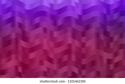 Light Purple vector template with bent lines. Colorful abstract illustration with gradient lines. Pattern for your business design.
