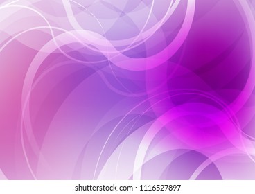 Light Purple vector template with bent ribbons. A sample with blurred bubble shapes. New composition for your brand book.