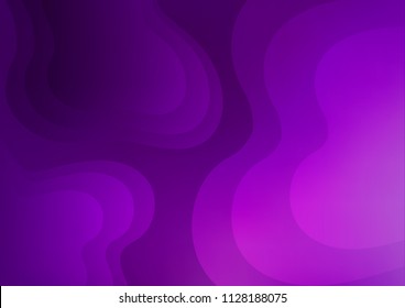 Light Purple vector template with bent ribbons. Colorful abstract illustration with gradient lines. Marble style for your business design.