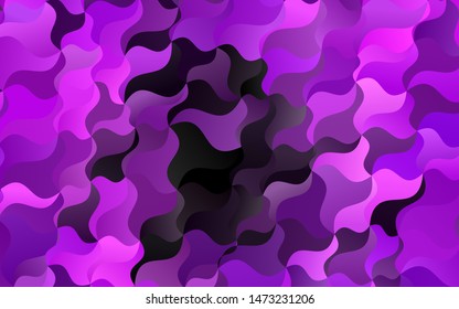 Light Purple vector template with bent lines. Colorful illustration in abstract marble style with gradient. Textured wave pattern for backgrounds.