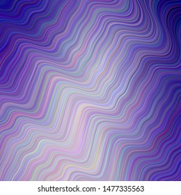Light Purple vector template with bent lines. Creative illustration in halftone style with gradient. Abstract design for your web site.