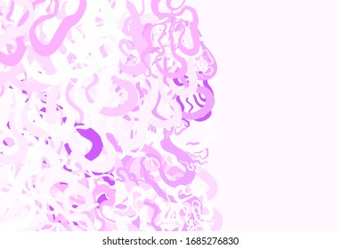 Light Purple vector template with bent lines. A shining illustration, which consists of curved lines. A completely new template for your design.