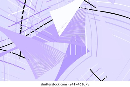 Light Purple vector template with bent lines.