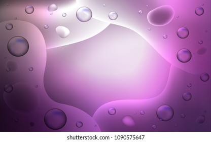 Light Purple vector template with bubble shapes. Glitter abstract illustration with wry lines. Memphis style for your business design.